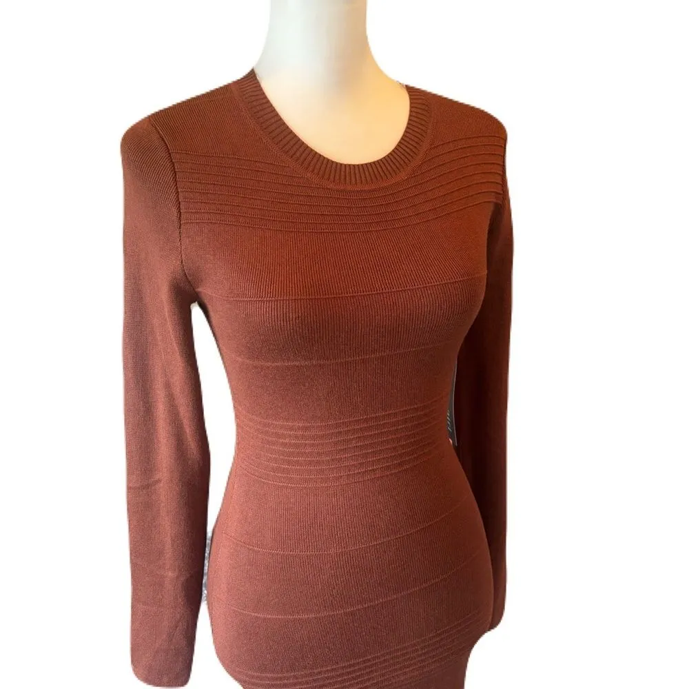 NWT Madden Rich Brown Knit Dress | Size M - Image 3