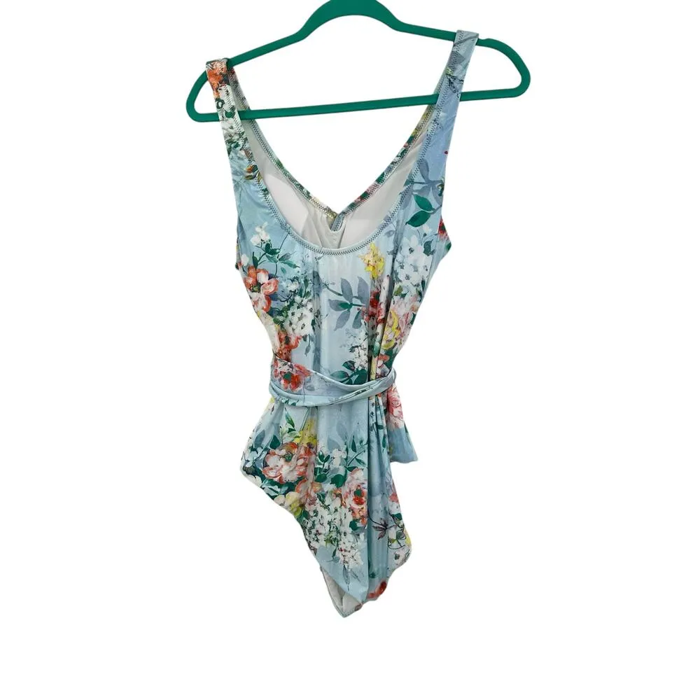 BECCA by‎ Rebecca Virtue Femme Flora One Piece Swimsuit Blue Plus Size 0X - Image 7