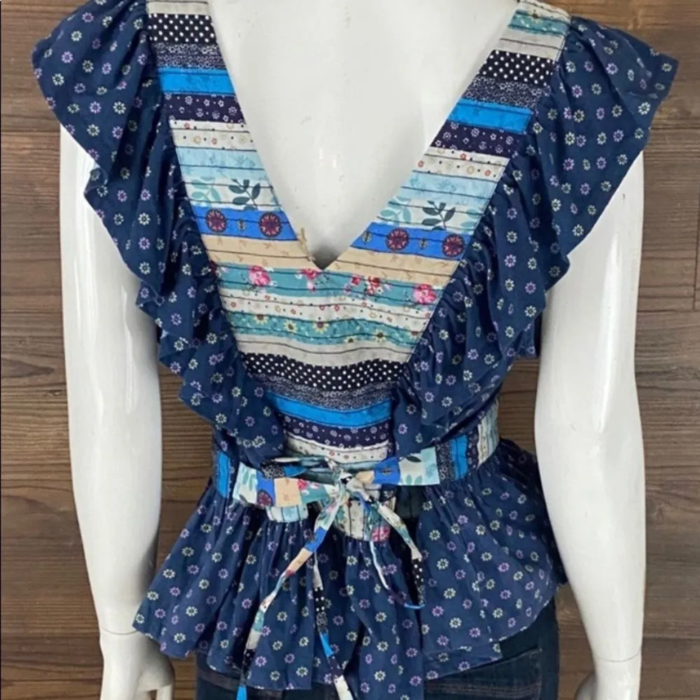 Free People NWT Let Me Be Ruffled Patchwork Top - Image 8