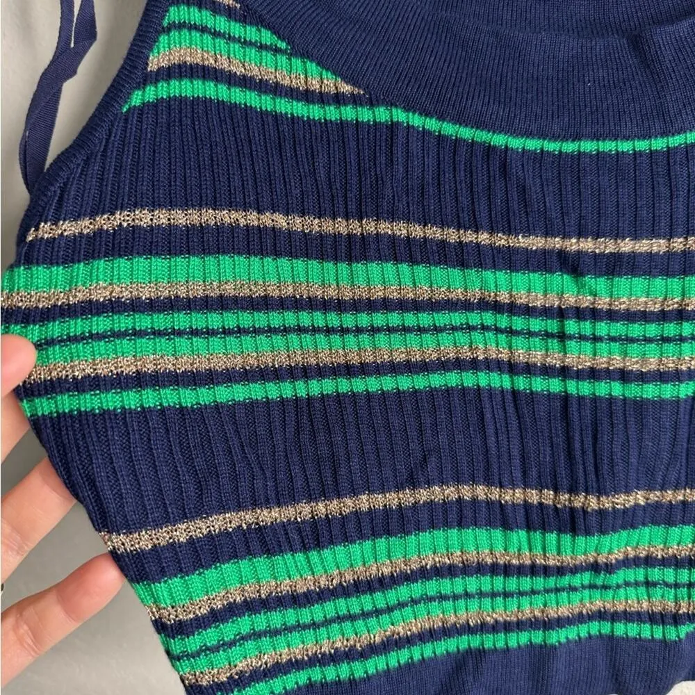 L’AGENCE Crop Top Tank In Green and Gold - Image 4