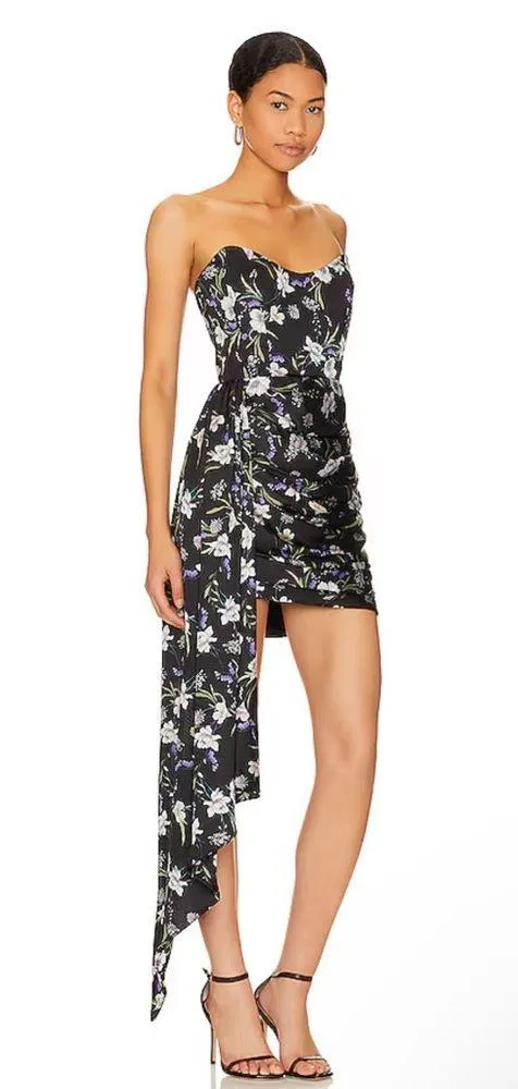 NEW NWT Katie May Chasing Dawn Strapless Dress In Midnight Floral Print - Image 3