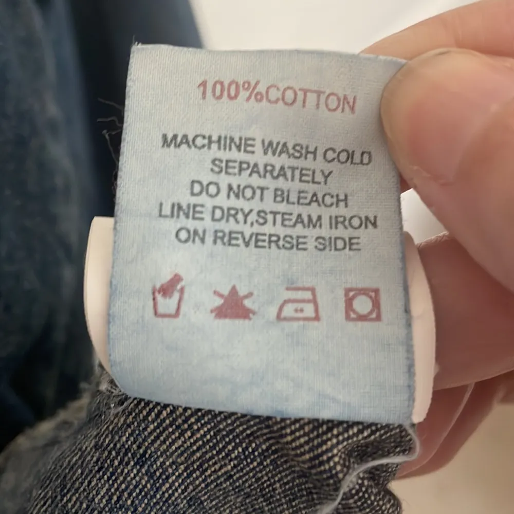 CP Denim Button Down Oversized Distressed Shirt S/M Blue Size undefined - Image 6