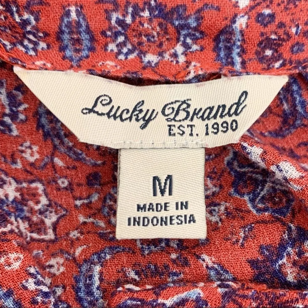 Lucky Brand Size Medium Floral Peasant Women’s Top - Image 12