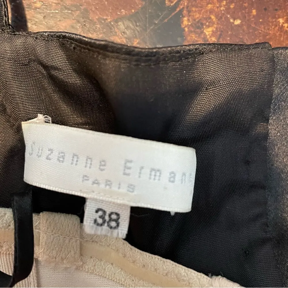 Suzanne Ermann Couture Black Satin Gown Formal‎ Dress 38 Size 6 - Image 6