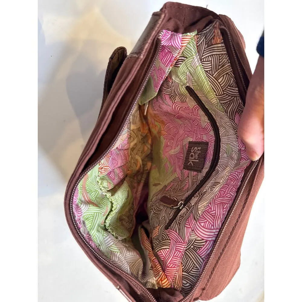 The Sak Brown Convertible Snap Backpack Crossbody Bag Purse Leather OS Pockets - Image 5