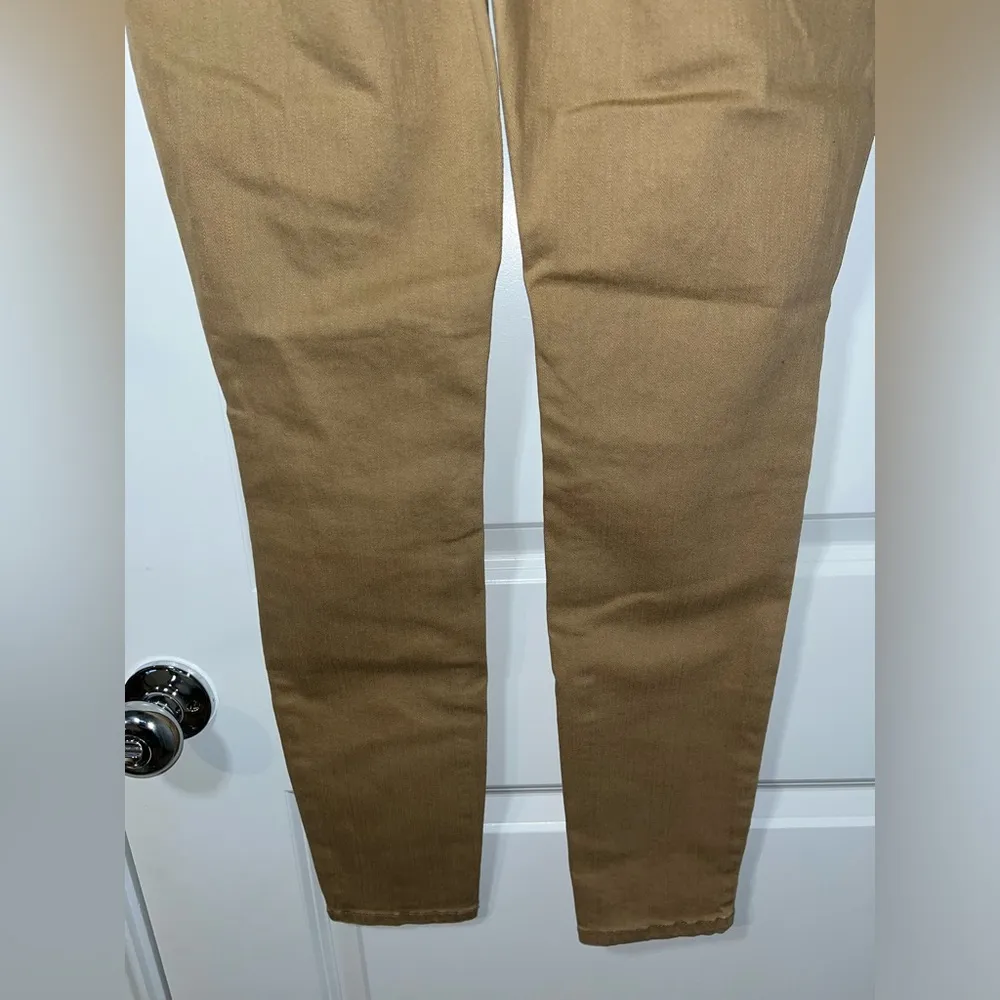 Westbound Distressed Holes Khaki Gold Colored High Rise Fitted Jeans Sz 8R - Image 4