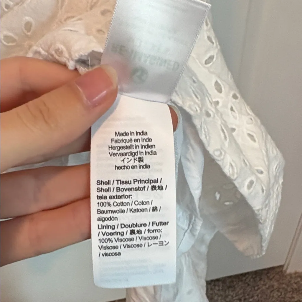 J. CREW Provence Smocked-Waist Midi Dress in Eyelet XS - Image 7