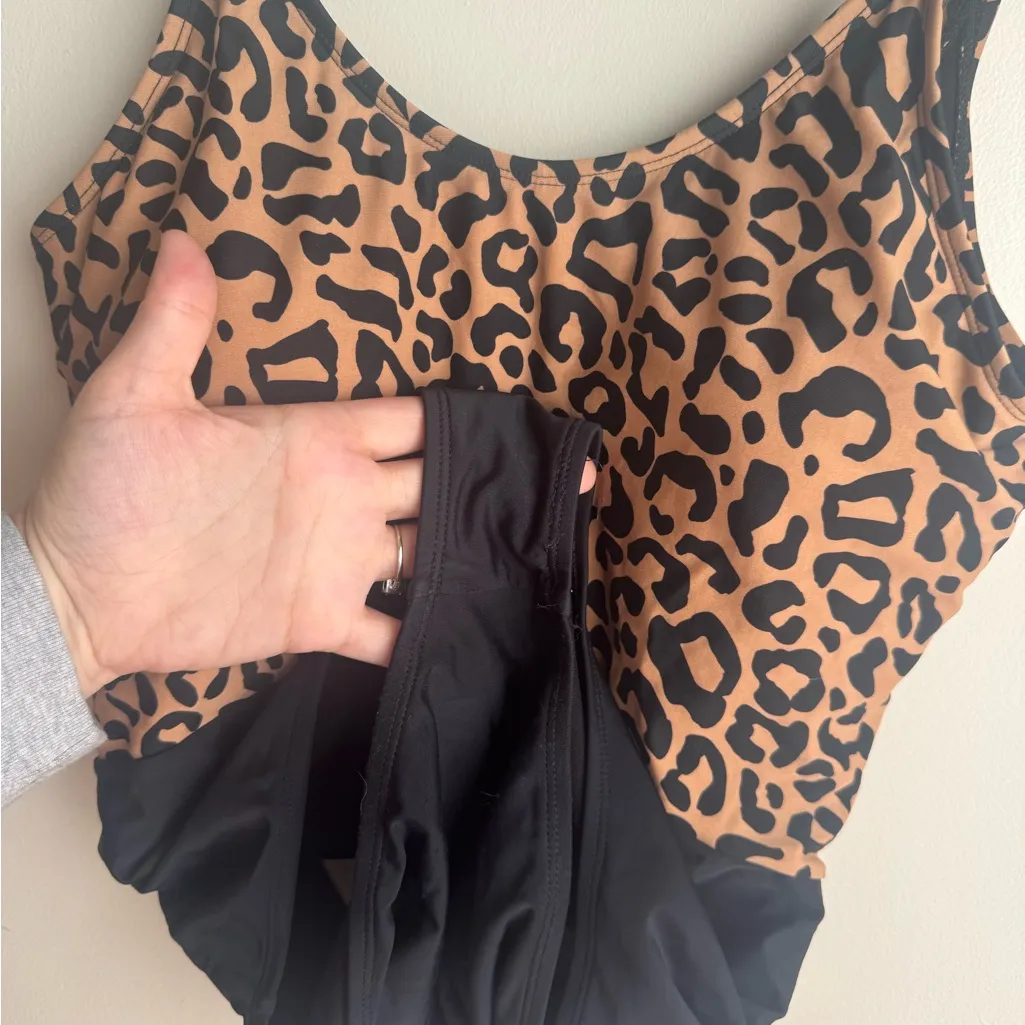 Leopard Print Coral Reef One Piece Swimsuit Size Small Brown - Image 3