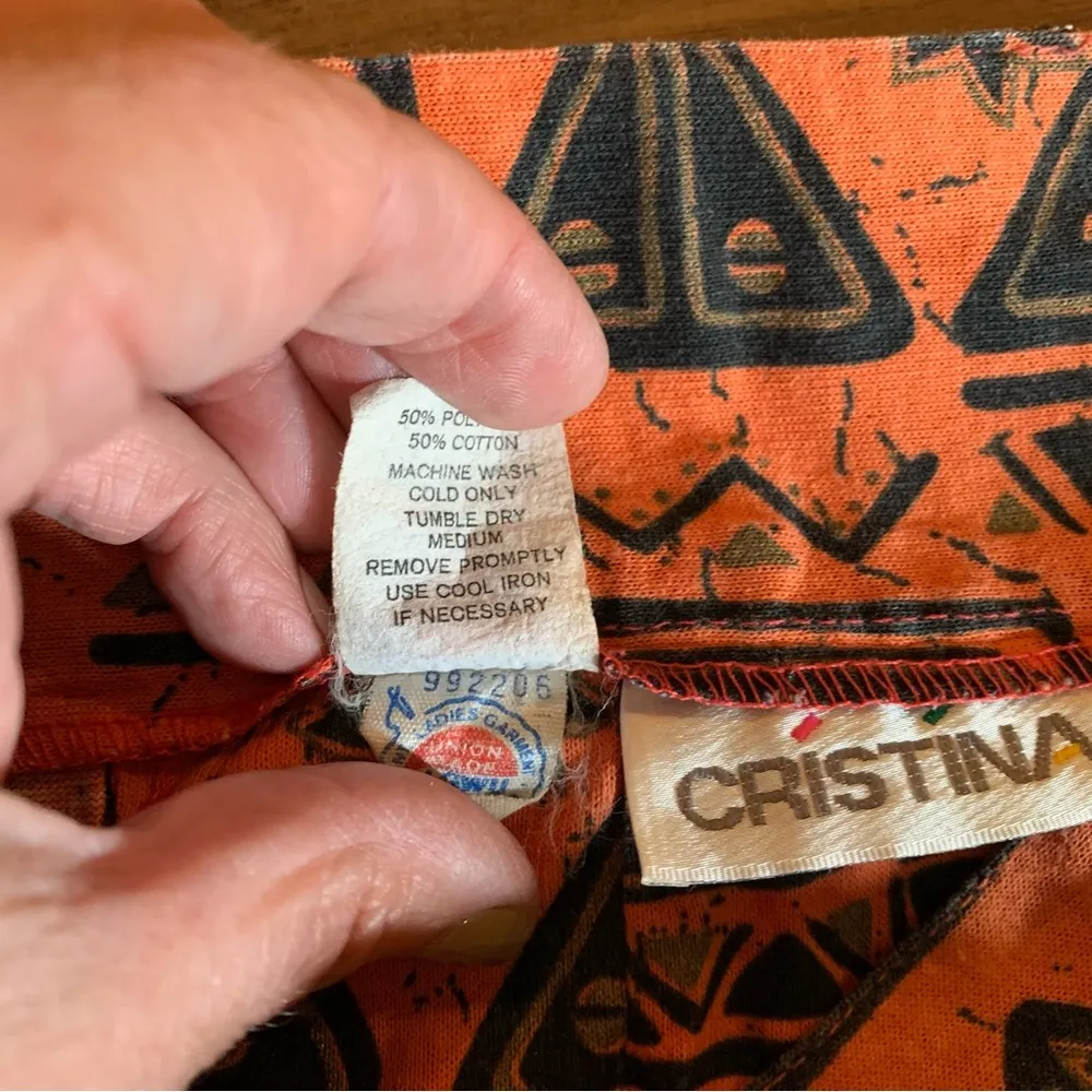 Vintage Womens Palazzo Party Pants African Wide Leg Capri Union Made Size 24 0 - Image 8