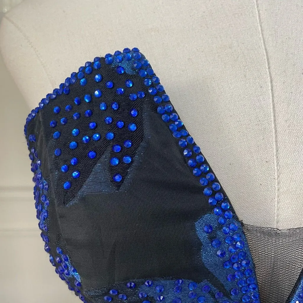 Ellie Wilde Formal Bandeau Crop Top Bustier Cobalt Blue Black 4 - Image 3