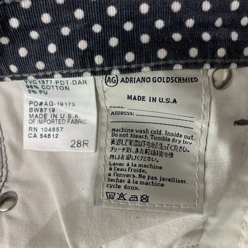 AG Adriano Goldschmied Stevie Corduroy Pants 28 Slim Straight Ankle Gray - Image 7