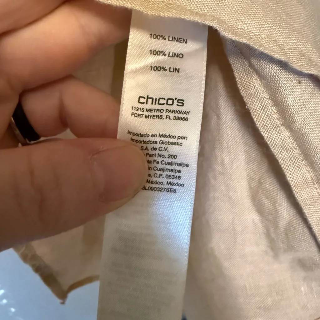 Chico's 100% Linen Multicolor Floral Top - Image 4