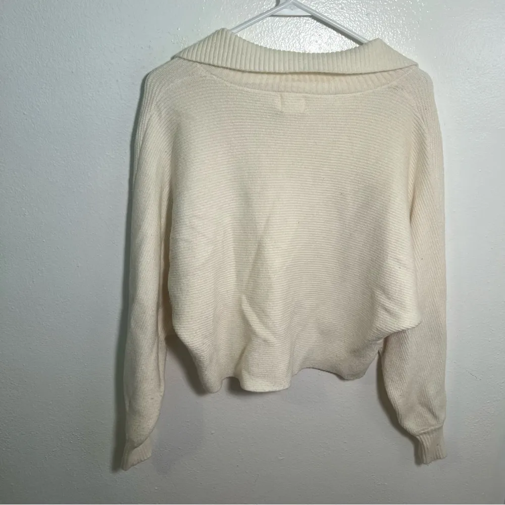 Dreamers by Debut Collared Dolman Sleeve Sweater Cream M/L White Size L - Image 6