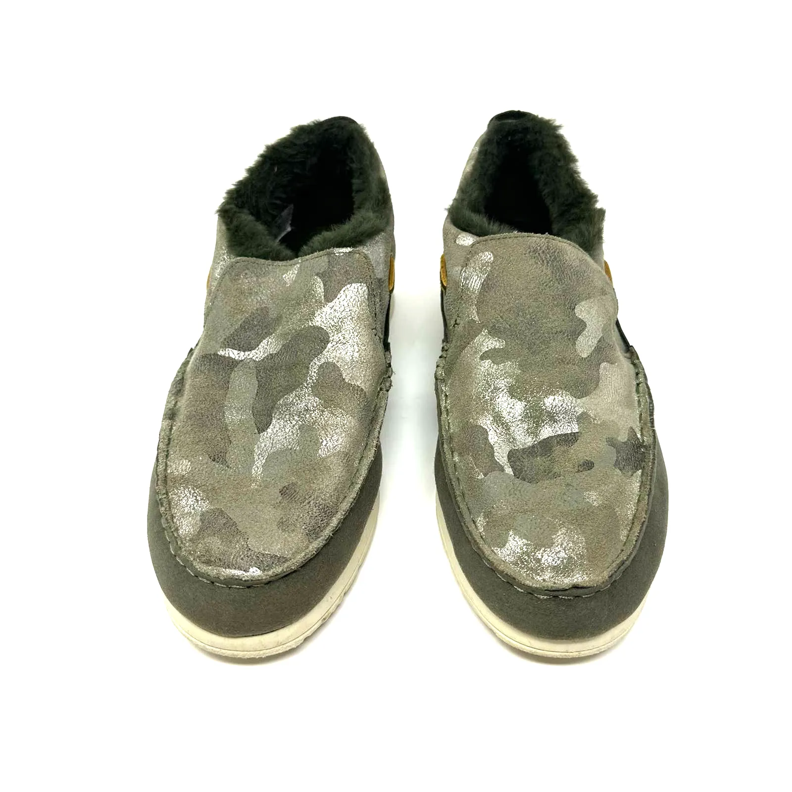 Sperry‎ size 7.5  STS86941 Olive camo fur lined slip on shoes leather D21-61971 - Image 2