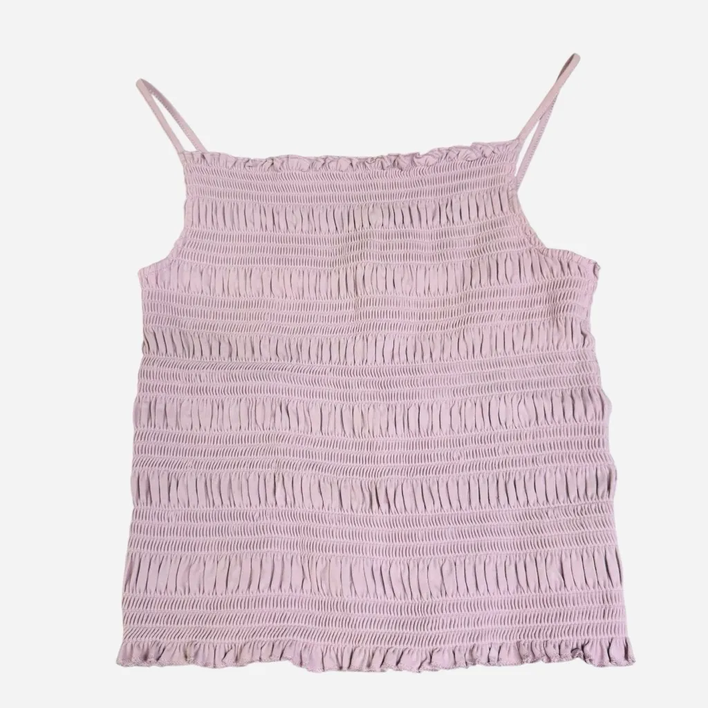 H&M lavender Purple Tiered Ruched Tank Top - Image 4
