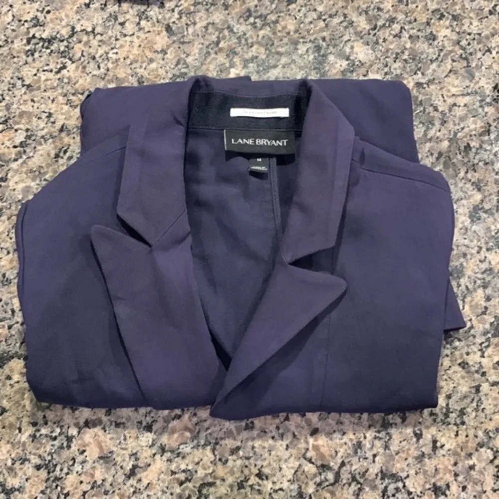 Lane Bryant The Bryant Navy Blue One Button Blazer Jacket Size 14 EUC #3551 - Image 5