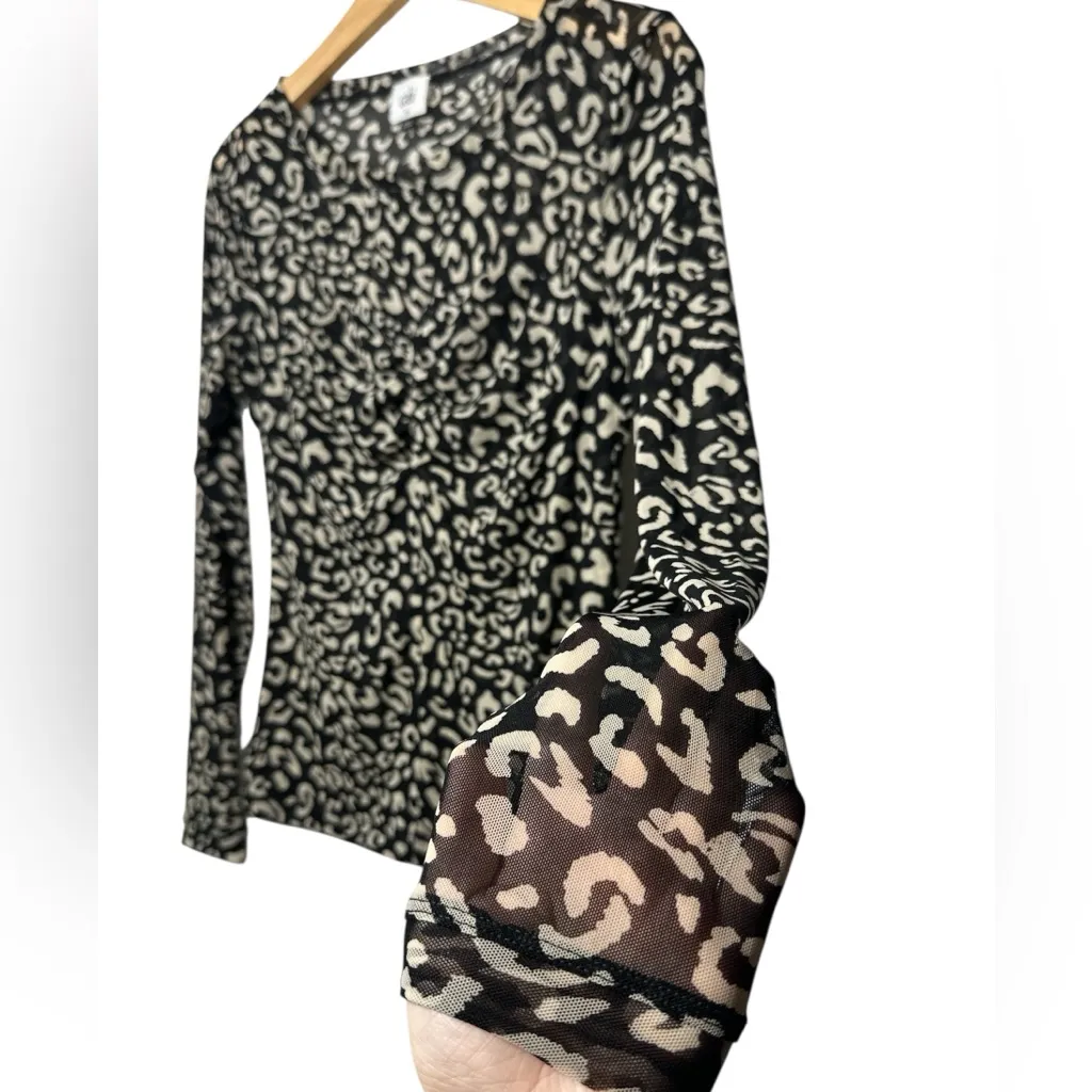 CAbi Mesh Sweetheart Animal Print Blouse - Image 6