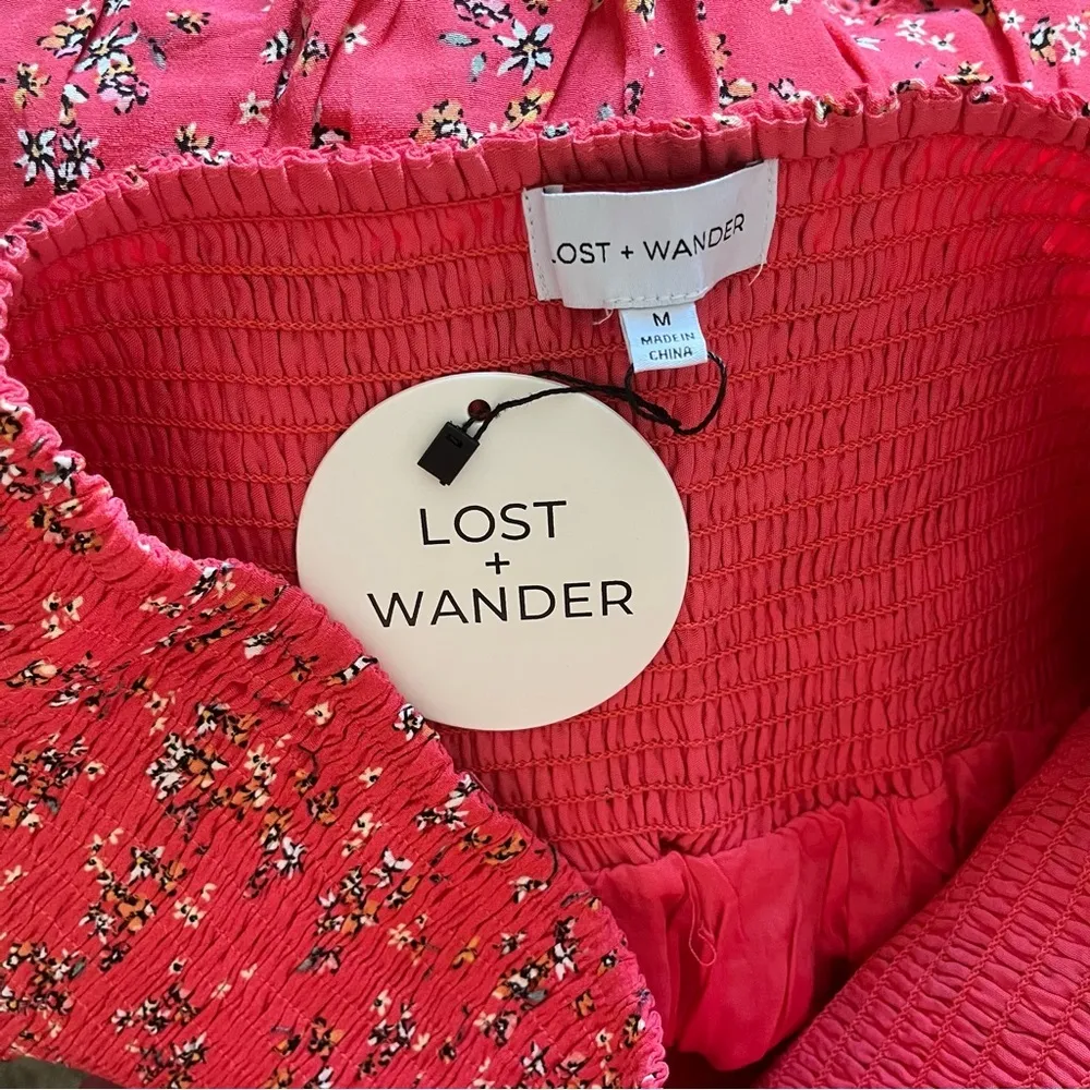 NWT Lost + Wander Pink Floral Skirt Size Medium - Image 5