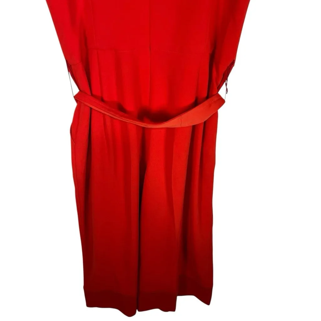 TRINA TURK Cropped Red Jumpsuit With Belt Women’s‎ Size 6 New With Tags Designer - Image 5