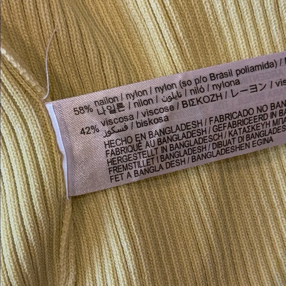 ZARA Lt Yellow Ribbed Knit Tie-Front Cardigan Blogger’s Favorite Size Medium - Image 9