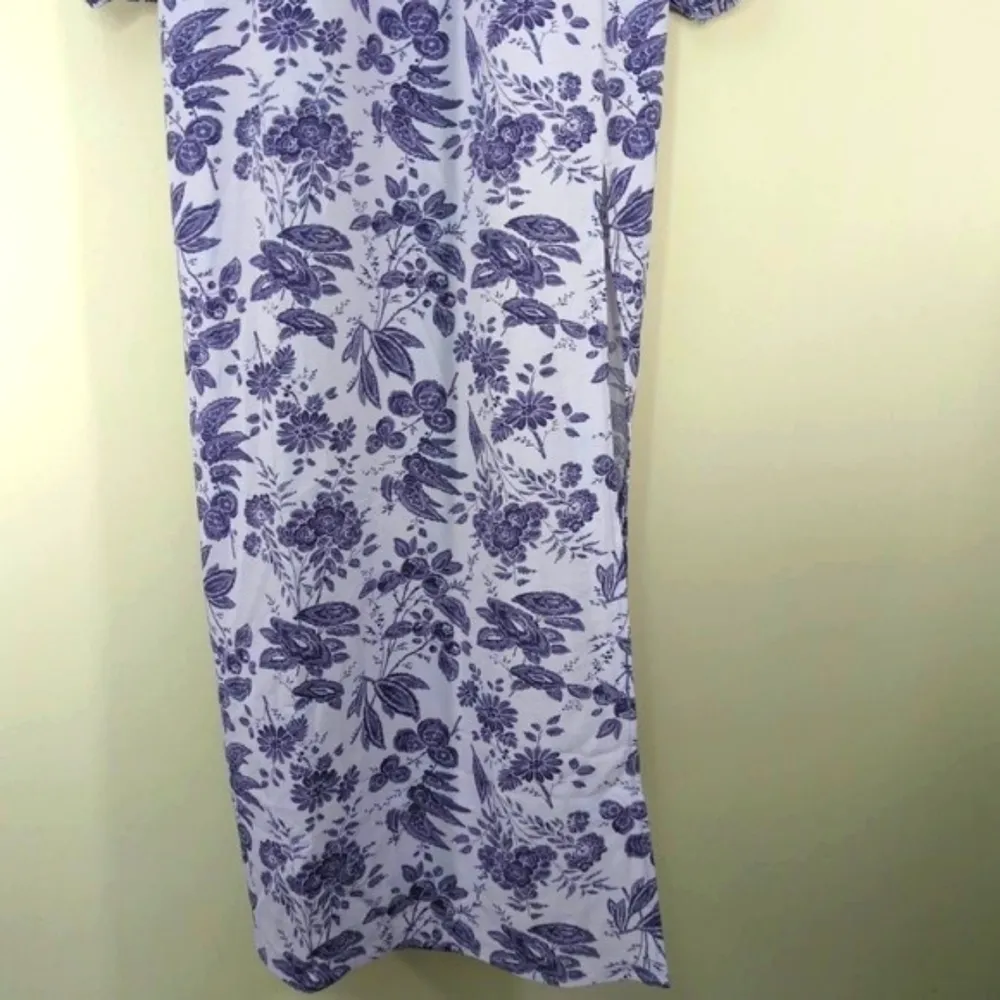HILL HOUSE‎ The Simone Midi Dress Lilac Purple Tonal Floral Medium - Image 4
