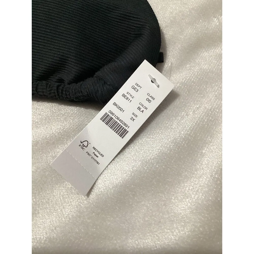 J. Crew Black Ribbed Padded Swim Bikini Top 3X - Image 3