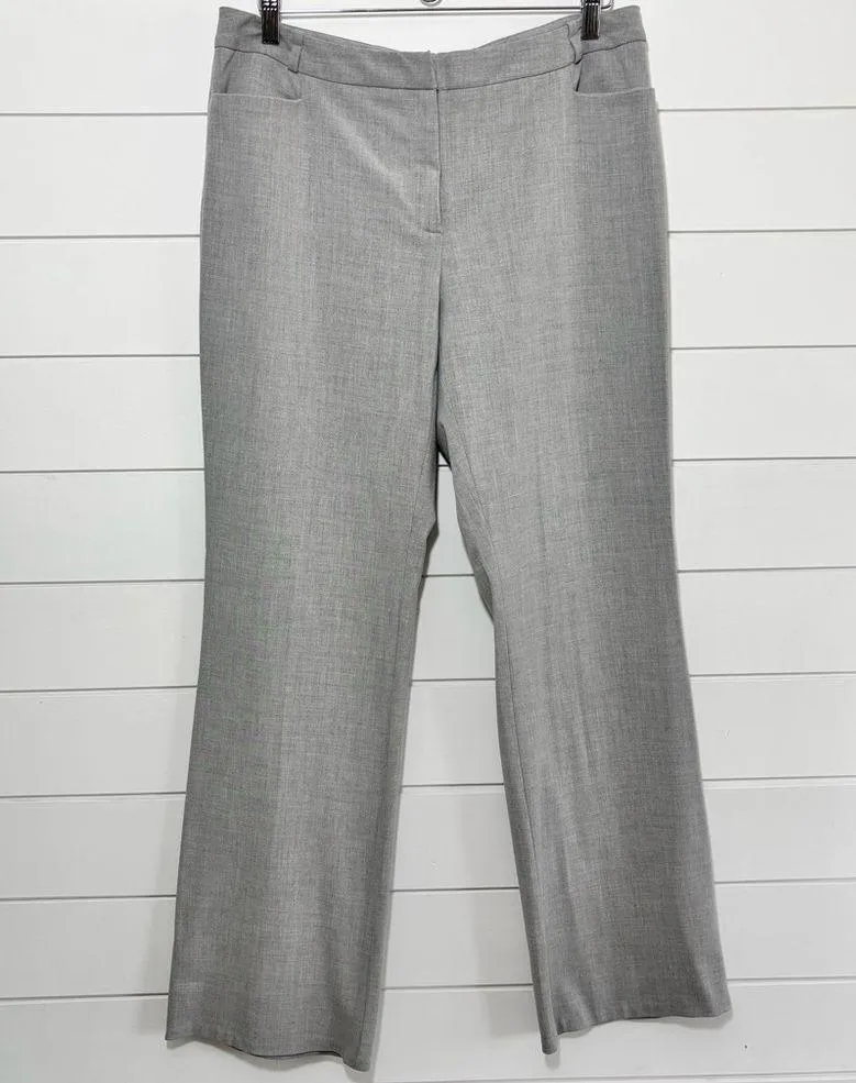 Calvin Klein Womens Size 10 Dress Pants Gray Striped Flat Front Lined,Modern Fit - Image 8