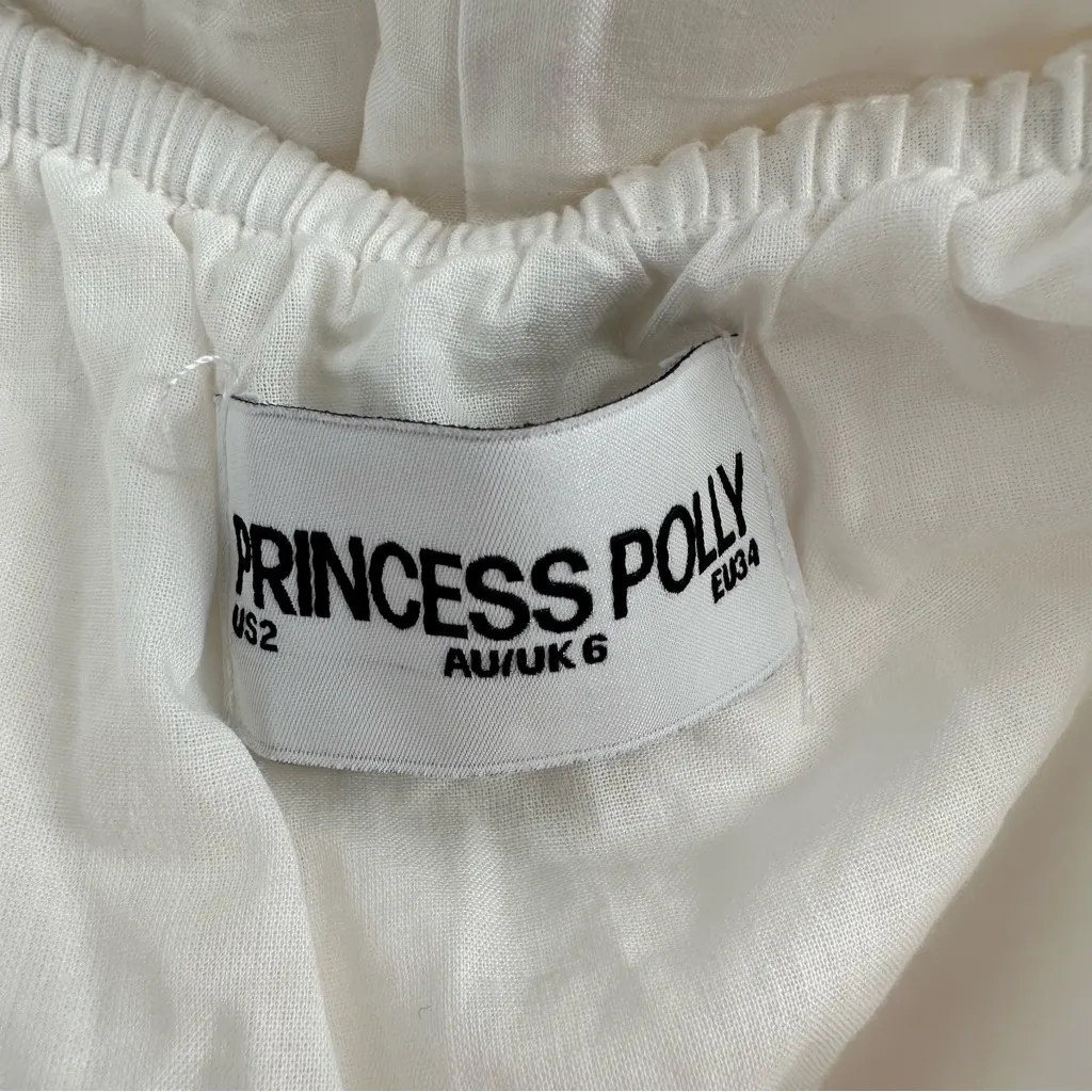 Princess Polly White Perky Tie Detail Tiered Maxi Skirt size 2 Bohemian Boho - Image 11