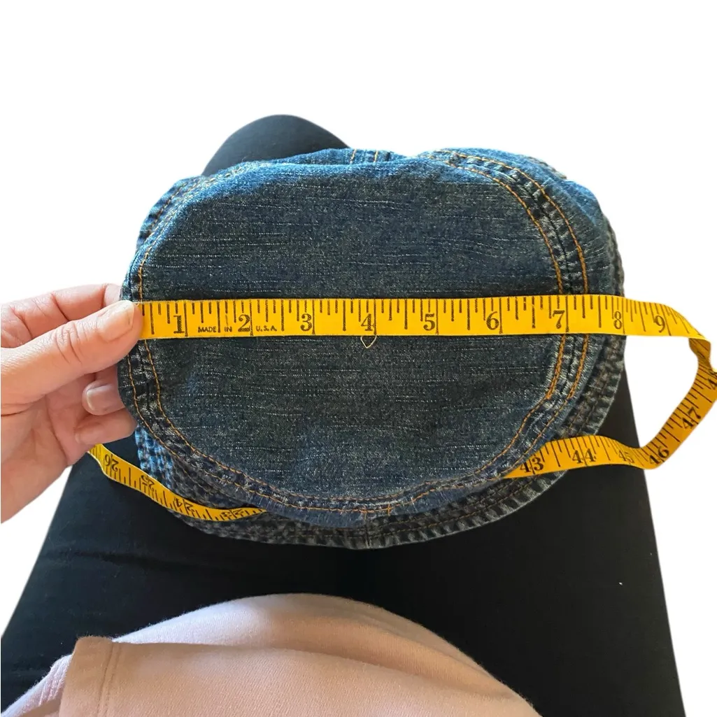 Vintage 90s L.e.i Jean bucket Hat denim cap brass Grommets streetwear grunge Blue - Image 8