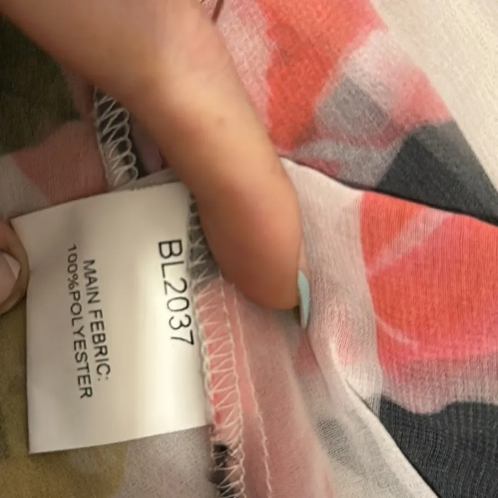 T.O.V. Multicolor Floral Striped Collared Button Up Sheer Blouse RARE 42 Euro L Size L - Image 35