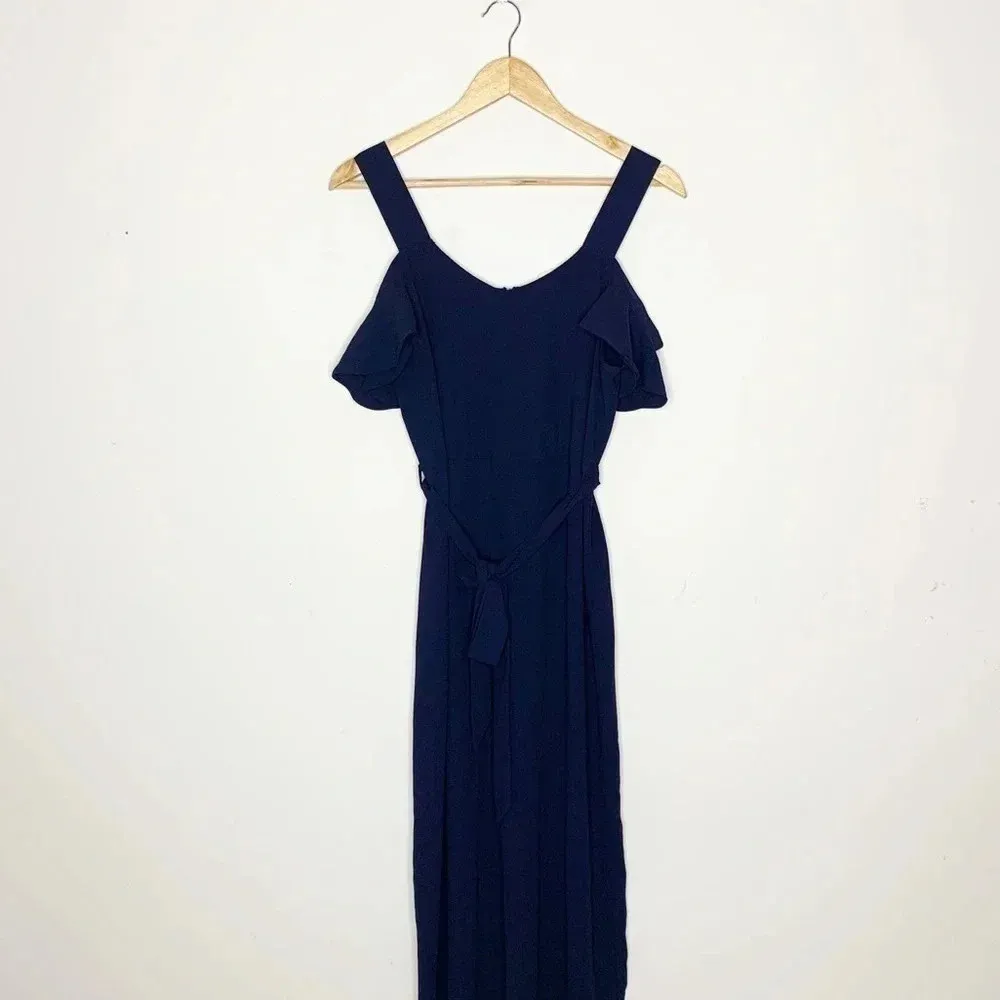 Elodie Navy Cold Shoulder Jumpsuit Size M - Image 7