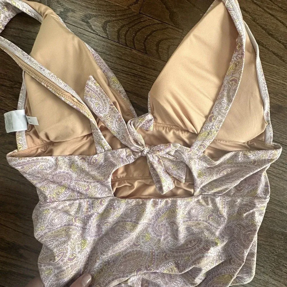 J. Crew Eco Plunge V Neck One Piece Swimsuit In Beach Paisley Size 16 D0612 - Image 15