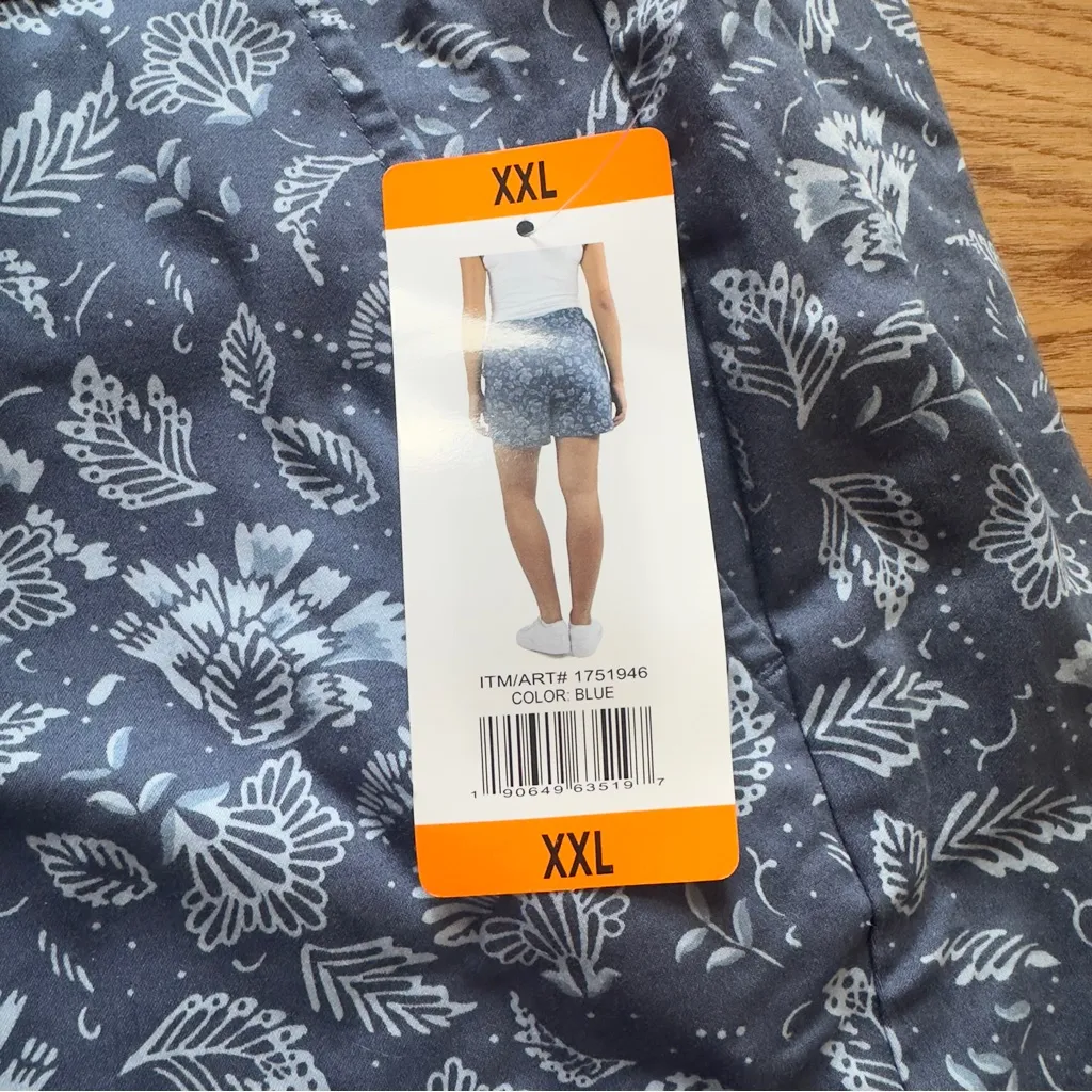 Jachs Girlfriend Blue Floral Print Stretch‎ Chino Casual Shorts XXL NWT - Image 7