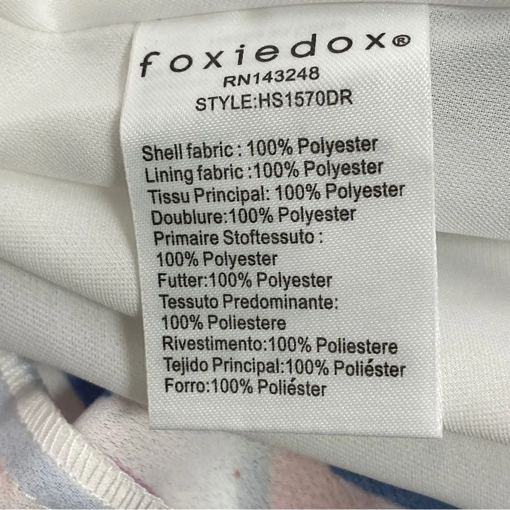 Foxiedox Kai Chiffon Maxi Dress Geometric Floral Stripe Multi Print XS - Image 13