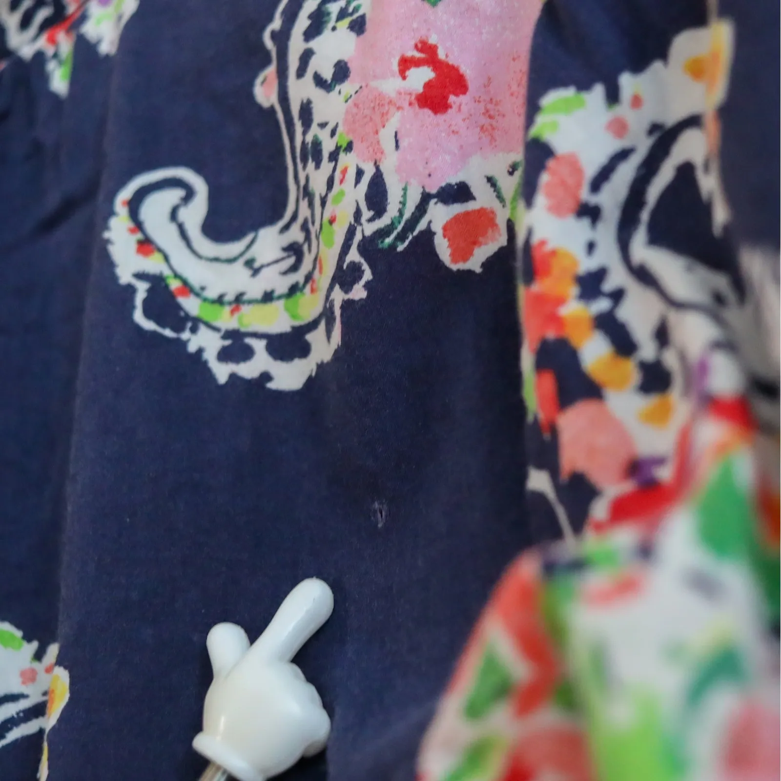 Lauren Ralph Lauren Floral Paisley Print Poplin Dress Tie Long‎ Sleeve Size S - Image 8