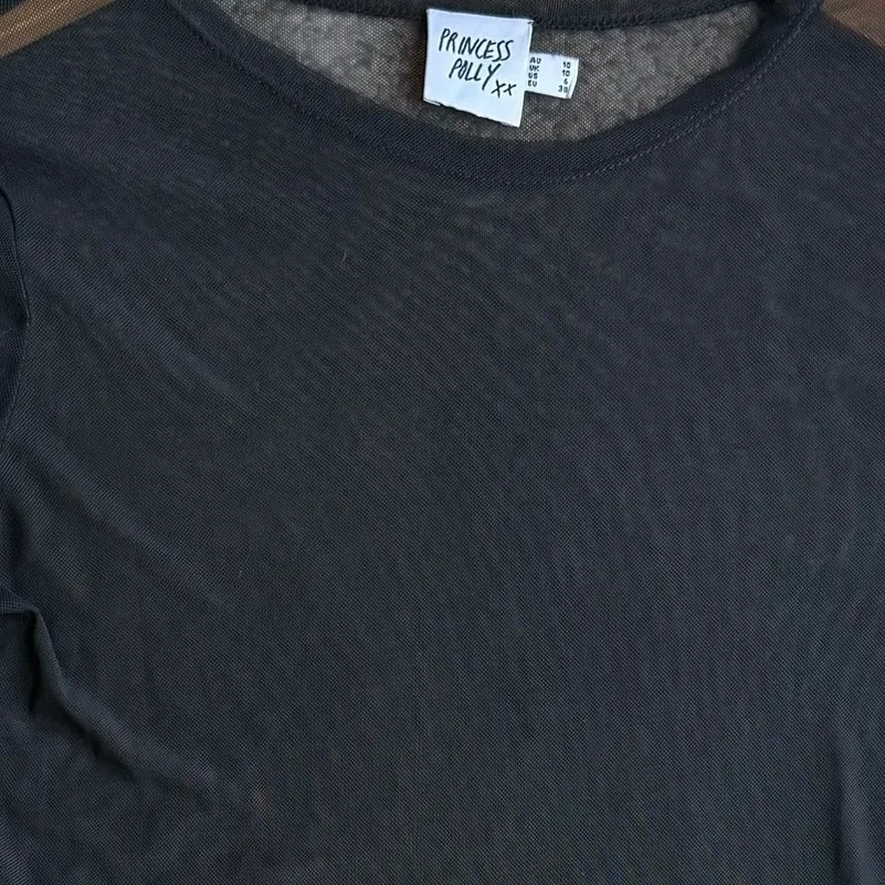 Princess Polly Size 6 Long Sleeve Sheer Mesh Bodysuit Black Baddie Going Out Top - Image 5