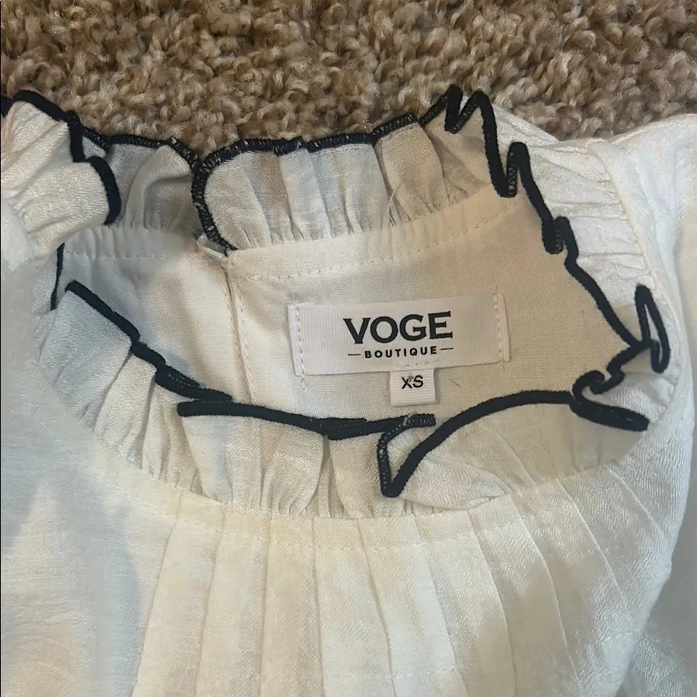 White Ruffled Tiered Sundress with Flutter Cap Sleeves Size XS - Image 2