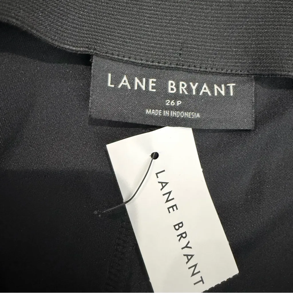 NWT Lane Bryant Black Wide Leg Journey High Rise Pant Pull On Pockets 26 Petite - Image 4