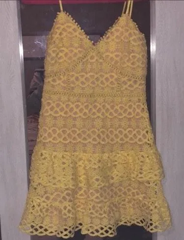 Lulus Yellow Lace Dress - Image 5