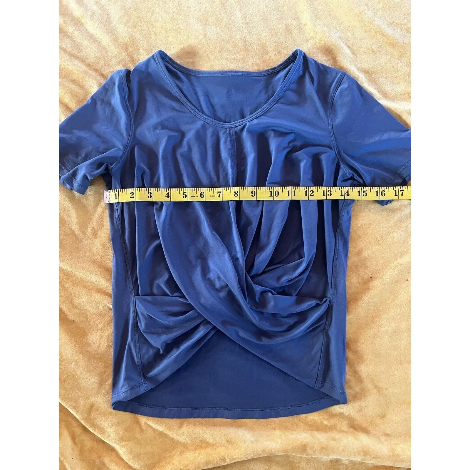 Lululemon Do the Daily Cross Front Short Sleeve Tee Shirt Blue Size 2 - Image 2