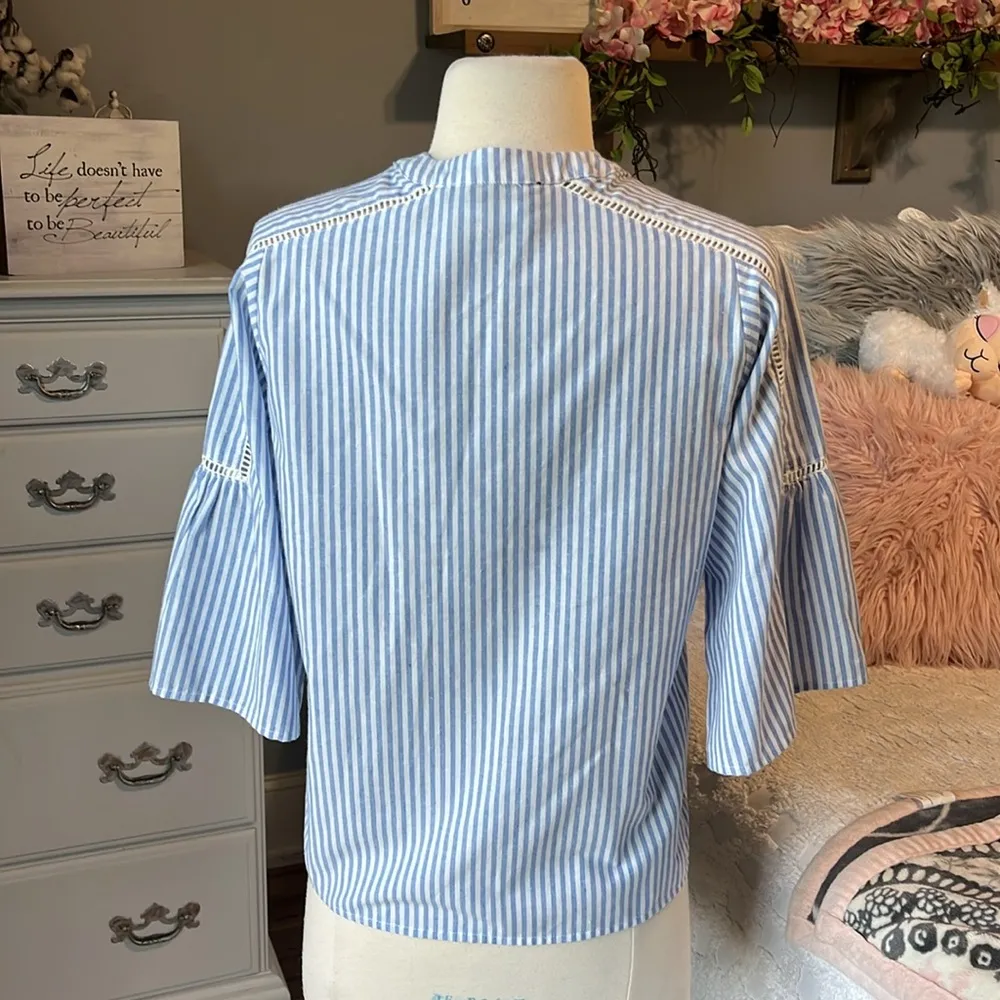 Blue Striped Women's Top - Image 2