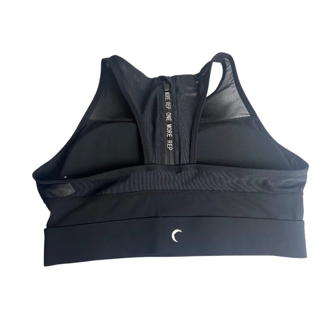 Zyia Size Large Sports Bra Metallic All Star Zip Back Mesh Black Gym Workout - Image 5