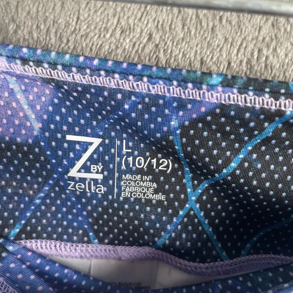 Z by Zella Geometric Galaxy Leggings Girl’s L Multicolor Nebula Print Y2K EUC - Image 3