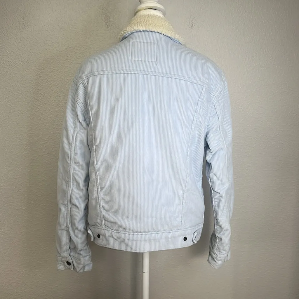 Levi’s Corduroy Faux Fur Jacket Blue Size Small - Image 3