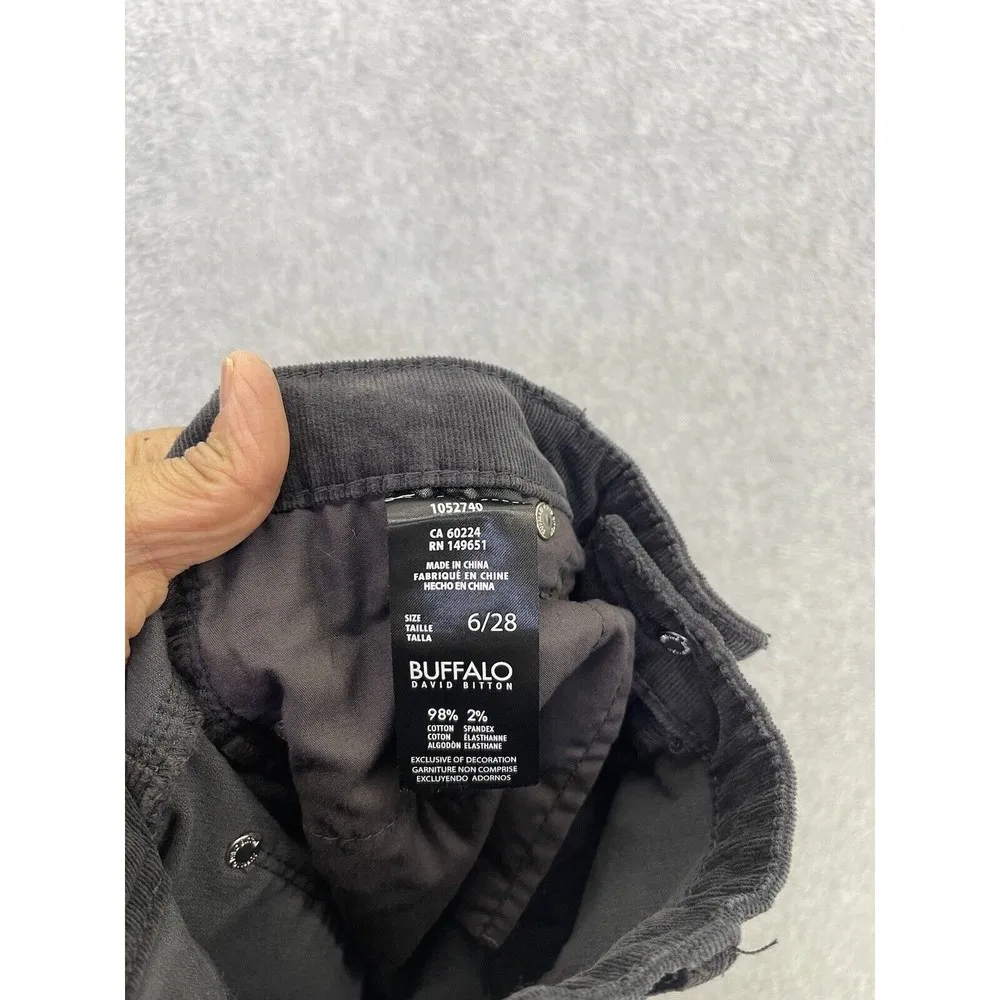 Buffalo David Bitton Women’s Pants Micro Corduroy Solid Gray Sz 6 Supreme Skinny - Image 4