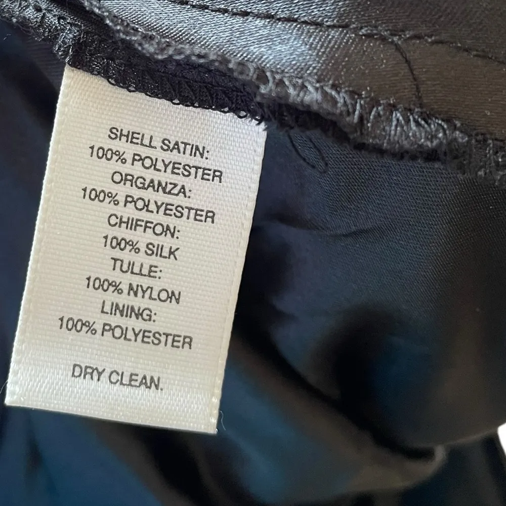 White House Black Market Luxe Formal Elegant Satin Silk Chiffon Strapless Dress - Image 8