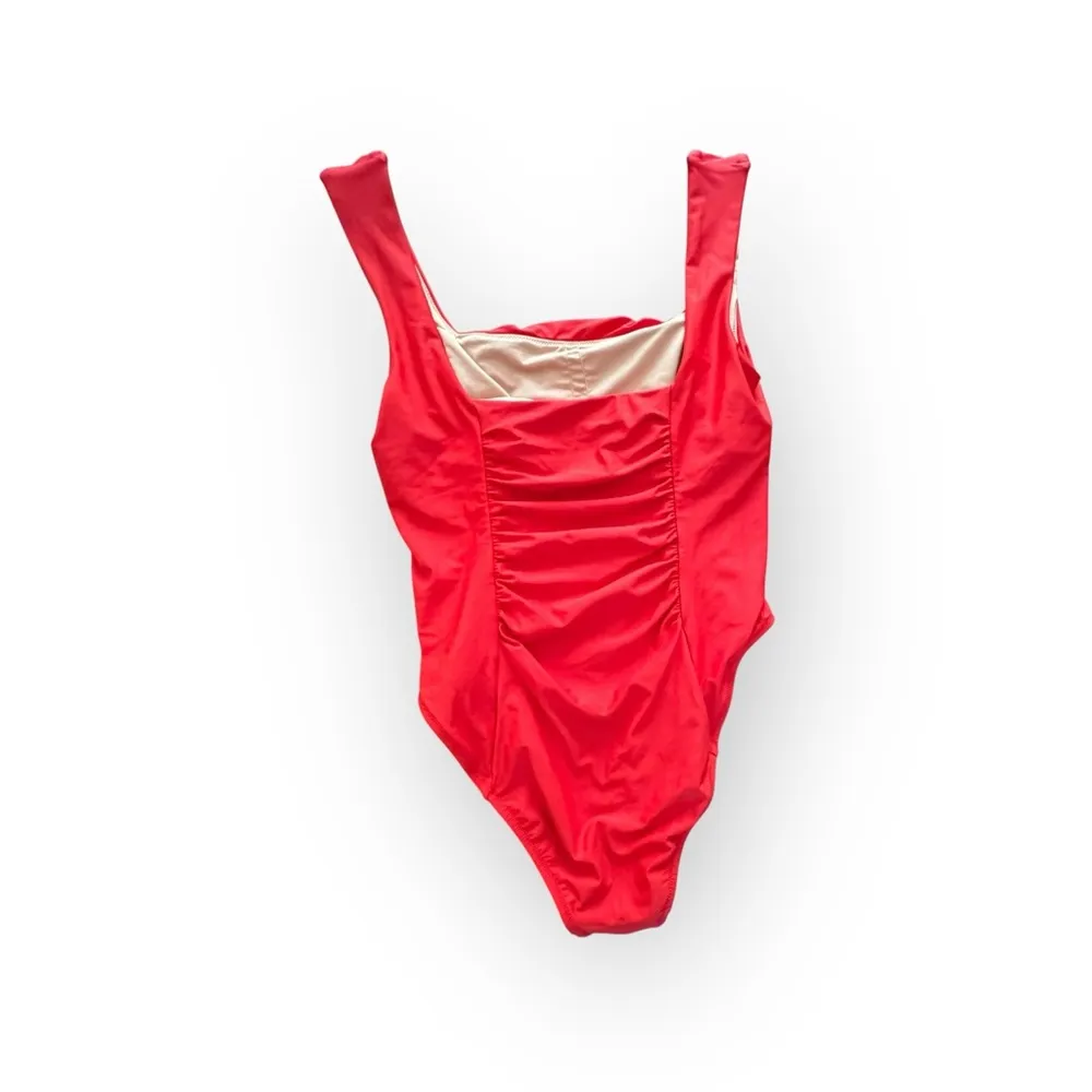 J. Crew ruched square neck Red One-Piece Swimsuit - Image 6
