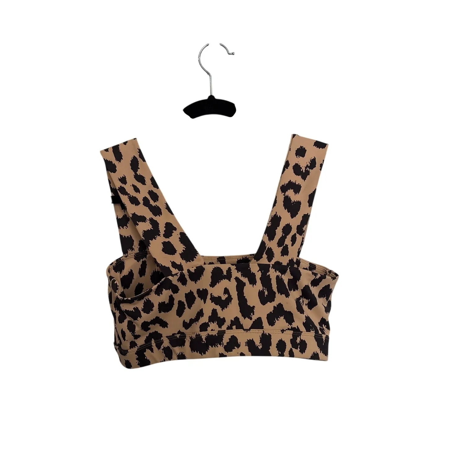 All Fenix Leo Leopard Sports Bra Womens M Bandeau Medium Support Athleisure Tan - Image 2