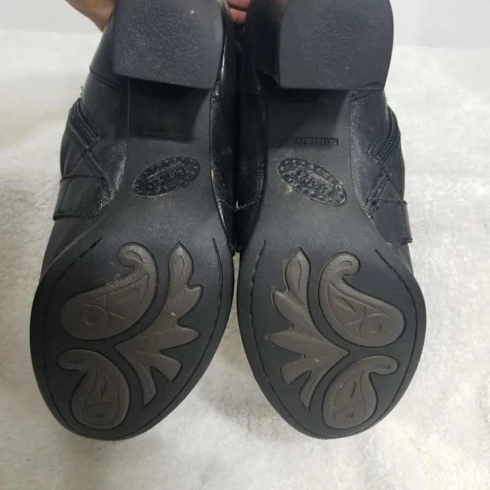 Born Leather Cross strap Boots Black Size 9.5 - Image 11