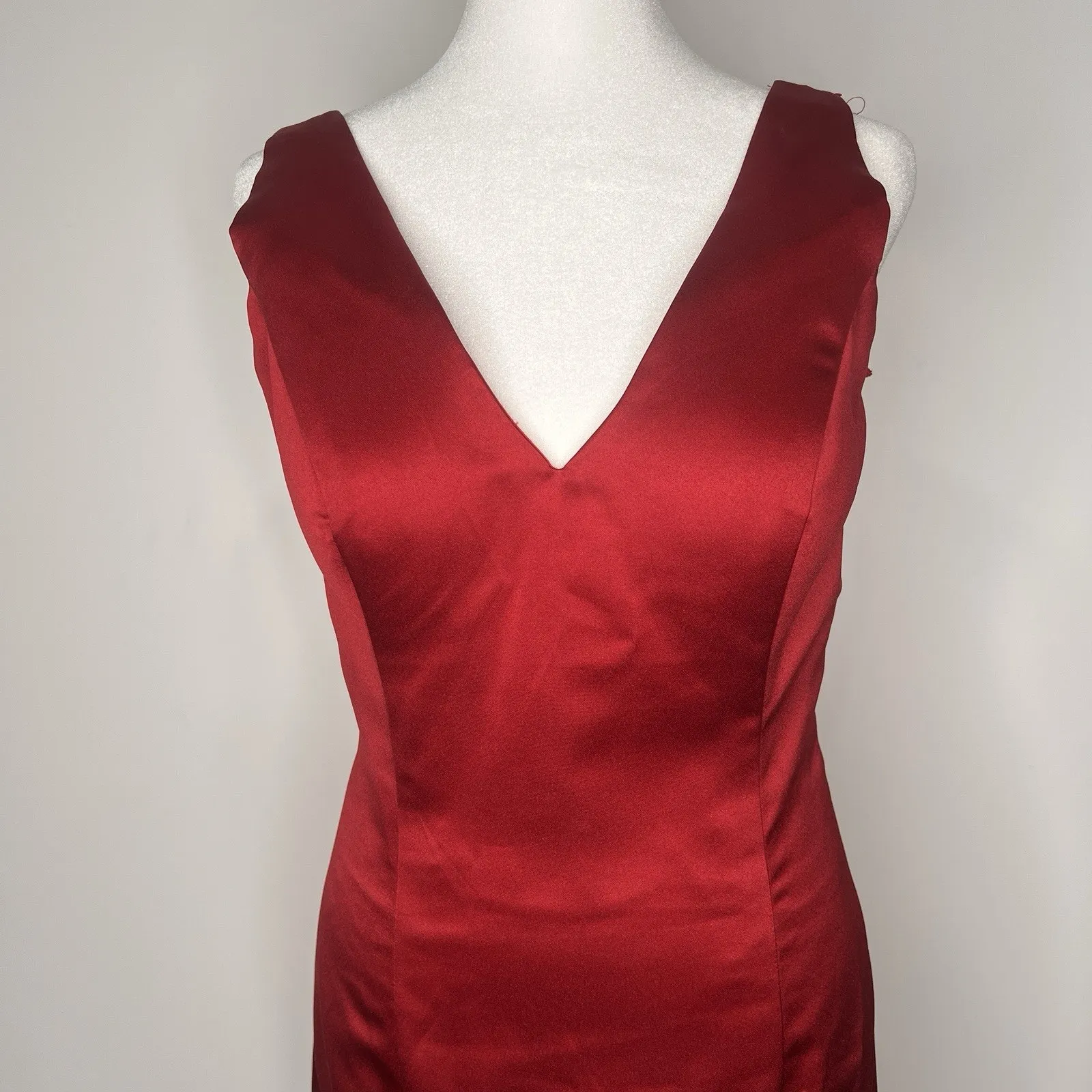 Long Red Lace Formal Wedding Event Halloween Gown With Train Dress - Image 9